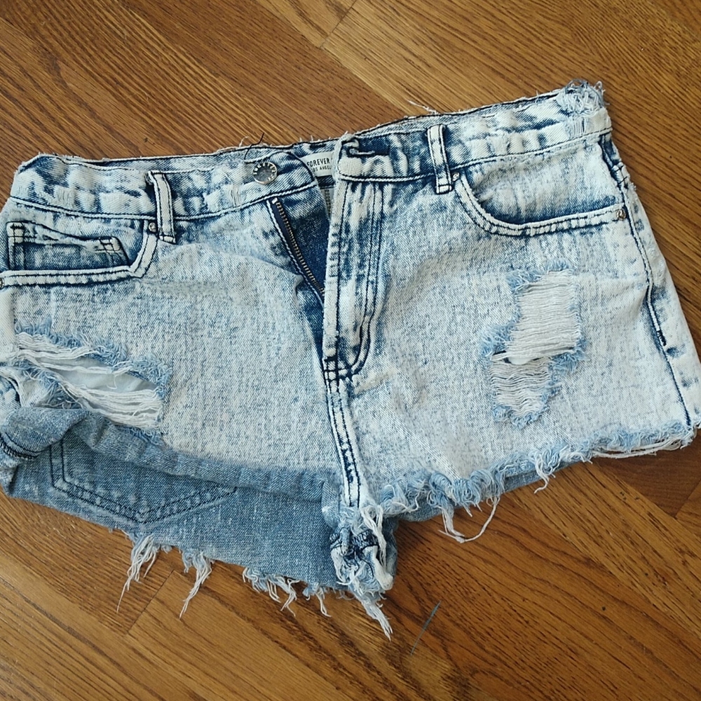 Forever 21 white washed shorts